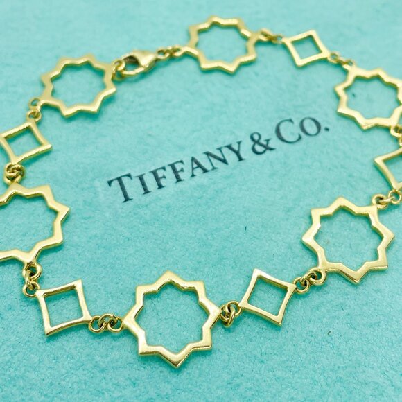 Tiffany & Co. 18K Yellow Gold Paloma Picasso Star Cutout Marrakesh Link Bracelet - Picture 1 of 12